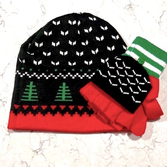 3-piece Winter Wear Set l Beanie & Fingerless Gloves l New - Picture 1 of 6